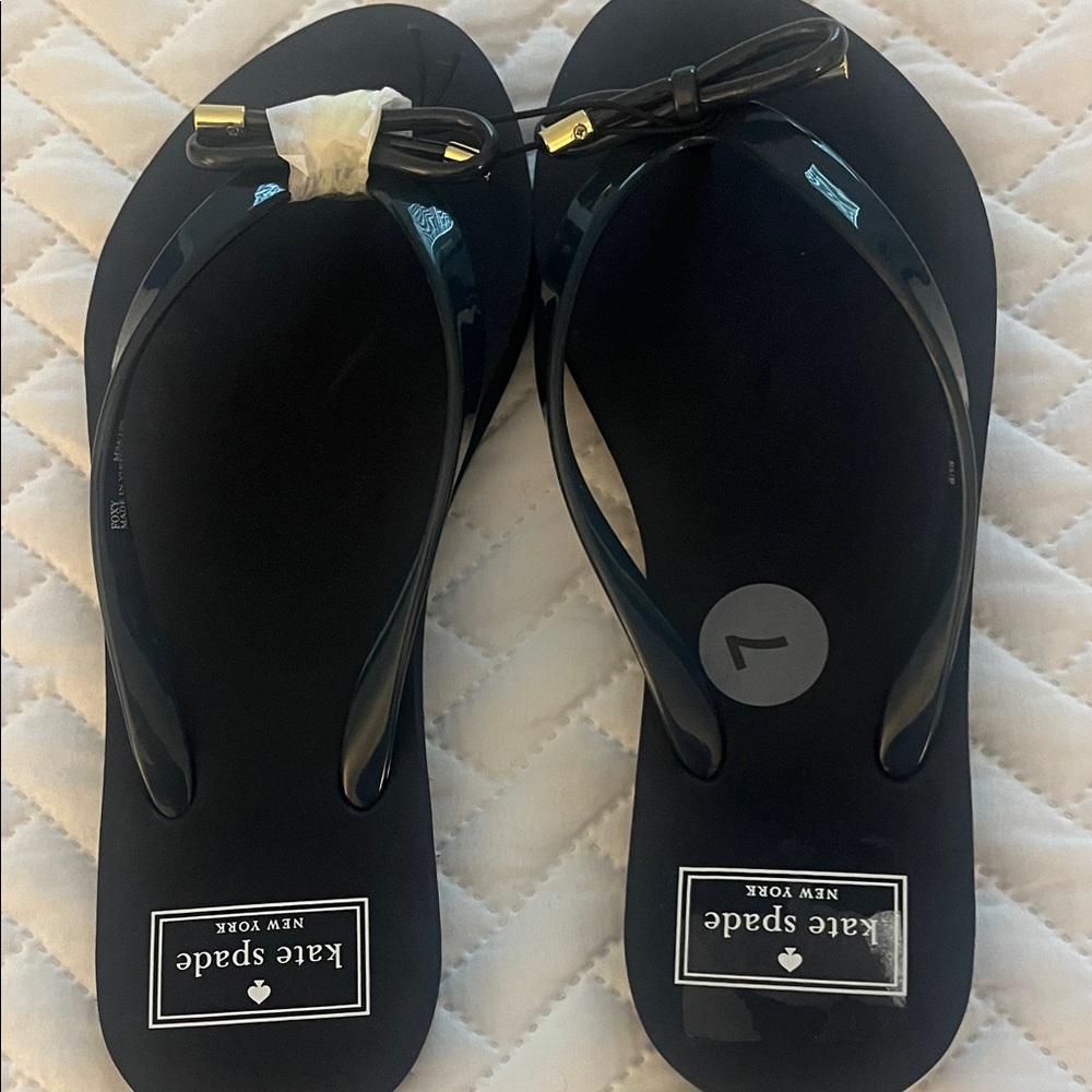Kate Spade Blazer Navy Bow Women’s Slides 7 NWT